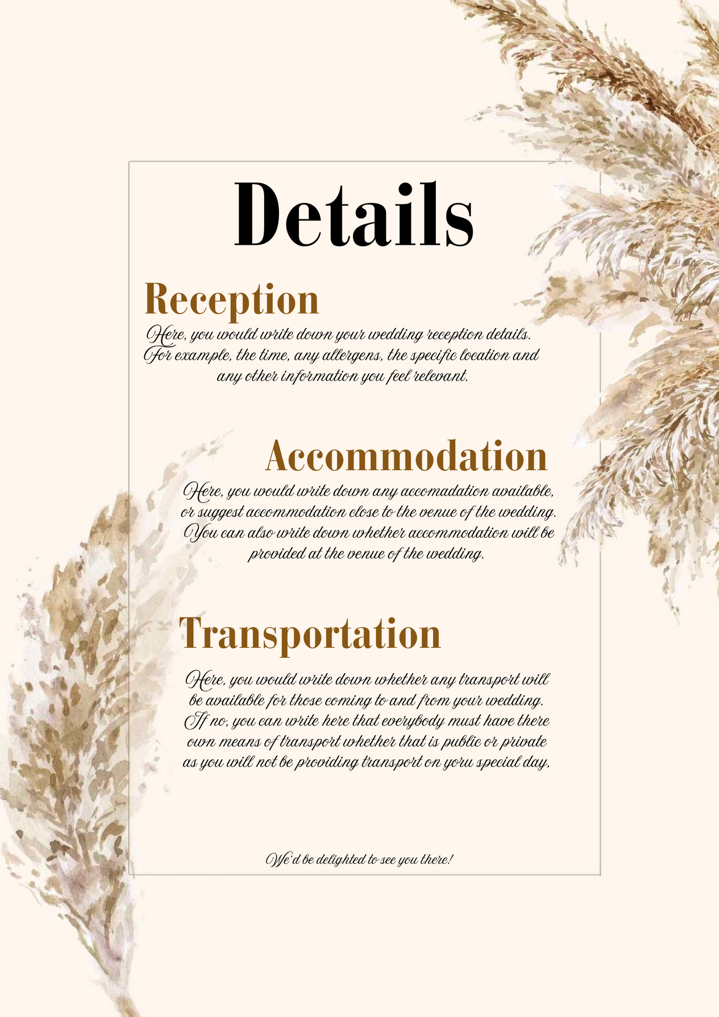 Digital Brown Simple Wedding Invitation