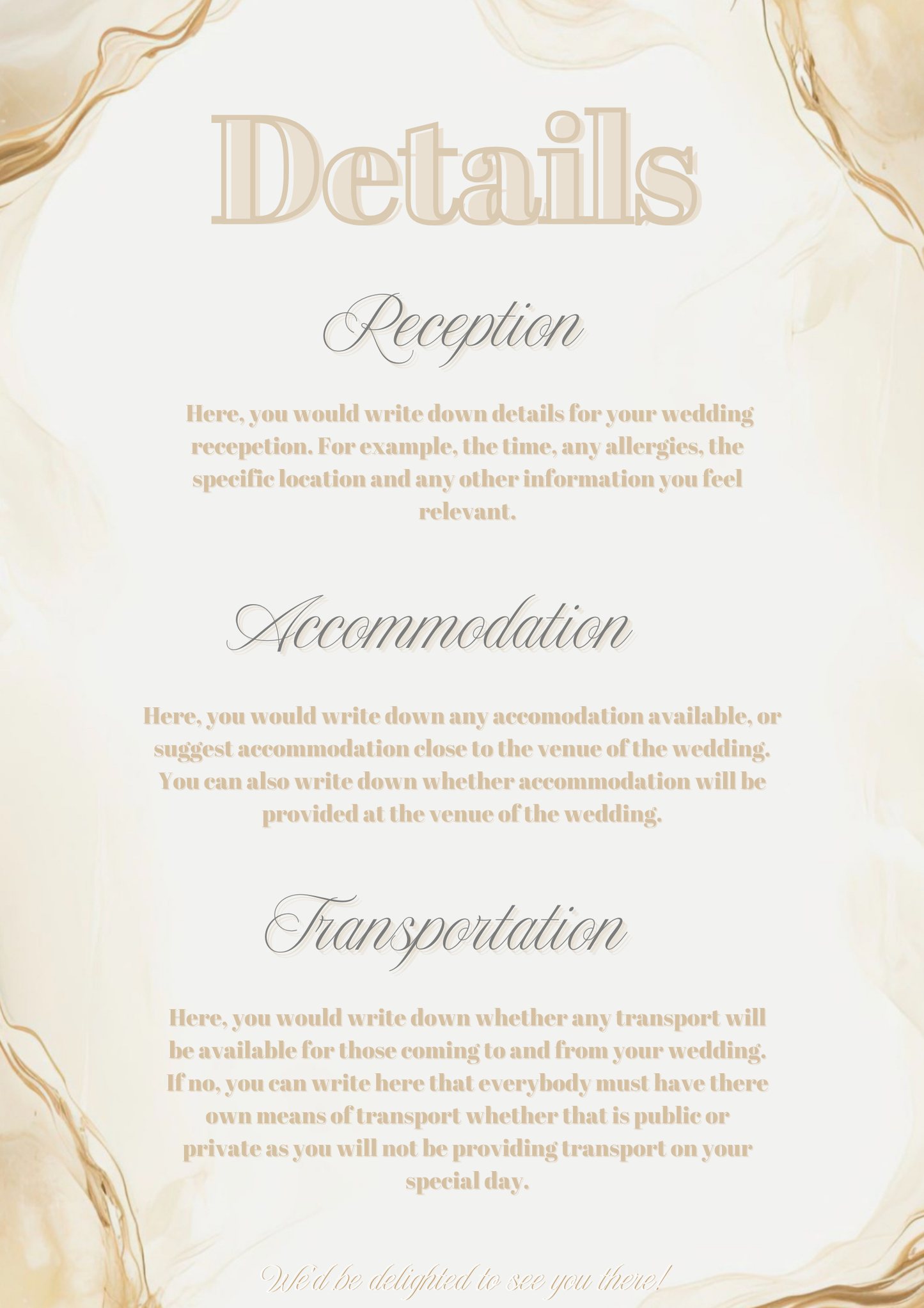 Digital Brown Elegant Wedding Invitation